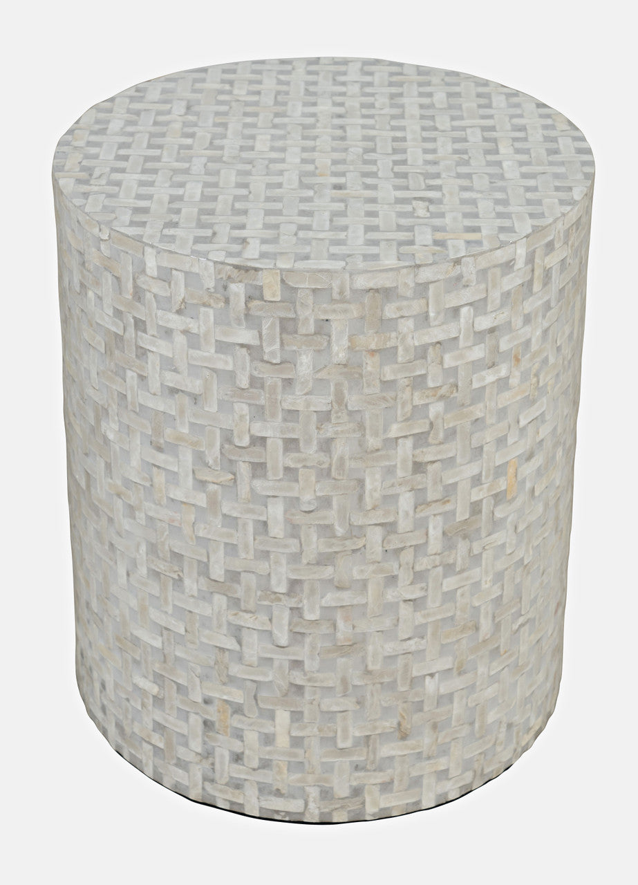 World Vault Round Terrazzo Capiz Shell Accent Table