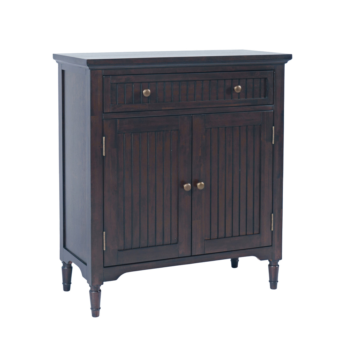 32-Inch Accent Storage Cabinet with Slat Doors and Adjustable Shelf
