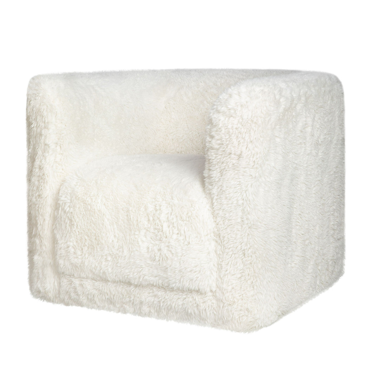 Cuddly Luxury Plush Faux Fur Upholstered Swivel Accent Chair