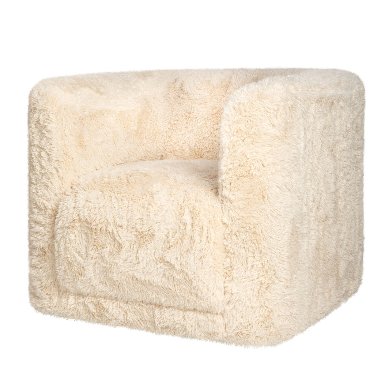 Cuddly Luxury Plush Faux Fur Upholstered Swivel Accent Chair