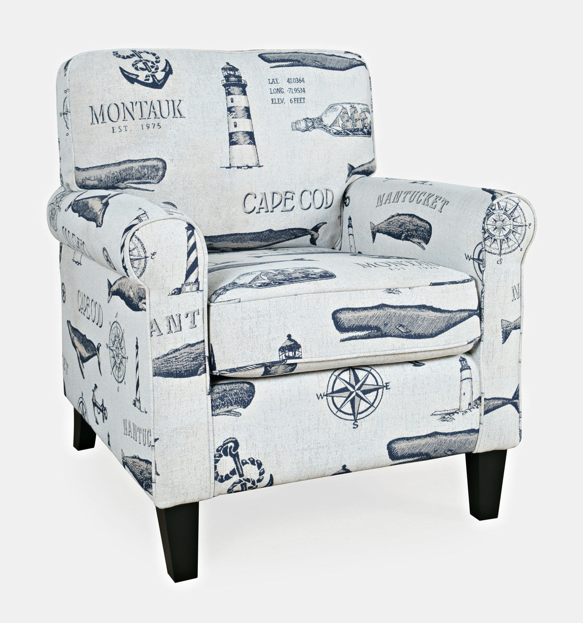 Seaman Nantucket Cape Nautical Upholstered Accent Chair