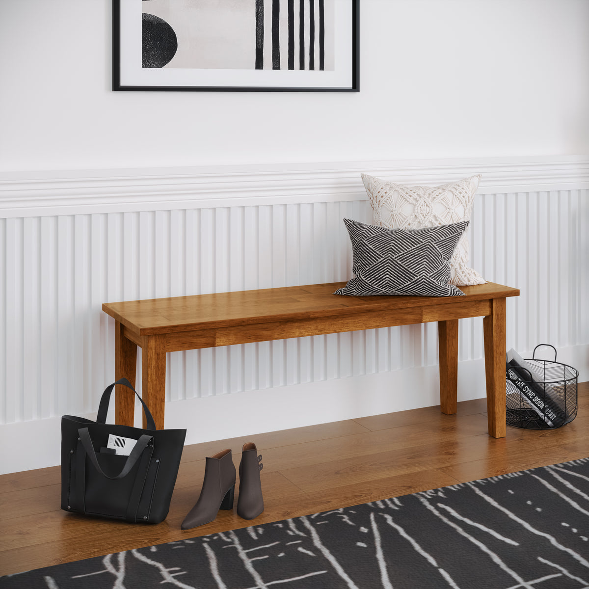 48" Solid Wood Dining & Entryway Bench
