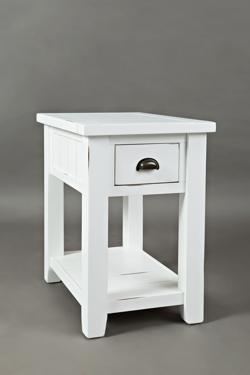 Artisan's Fusion Distressed Solid Wood Chairside Table