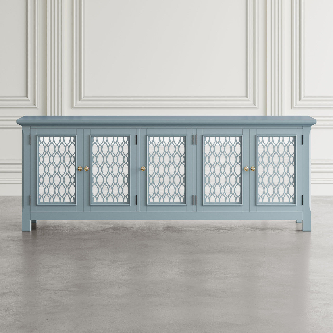 Bella 86" Luxury Mirrored Sideboard Storage Cabinet