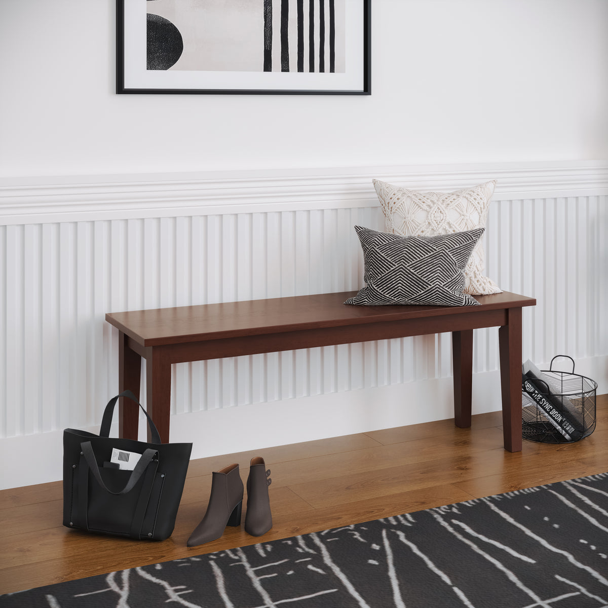 48" Solid Wood Dining & Entryway Bench