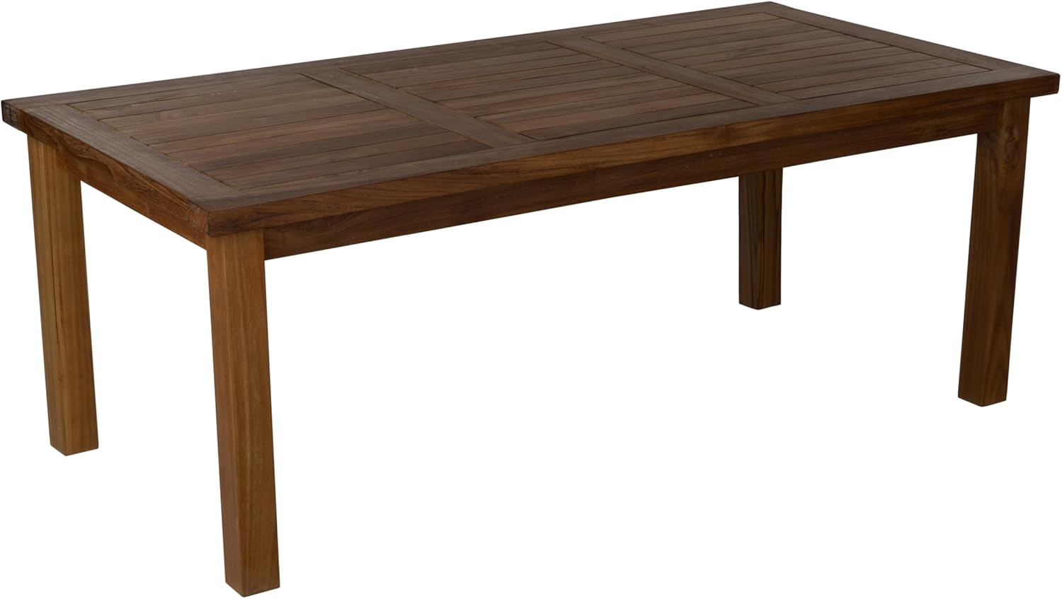 RRI Goods Teak Wood Outdoor Coffee Table, 24"X 48" Rectangular PatioTable