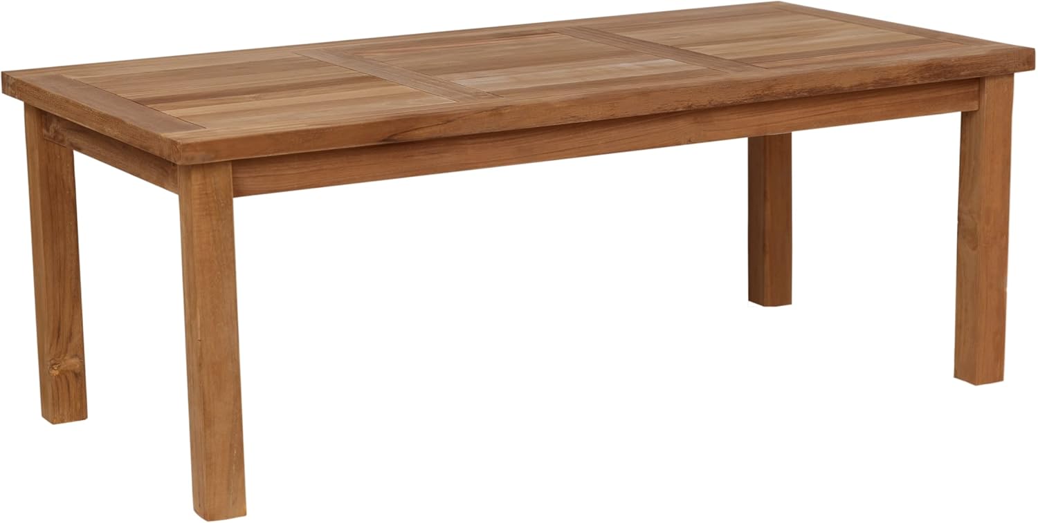RRI Goods Teak Wood Outdoor Coffee Table, 24"X 48" Rectangular PatioTable