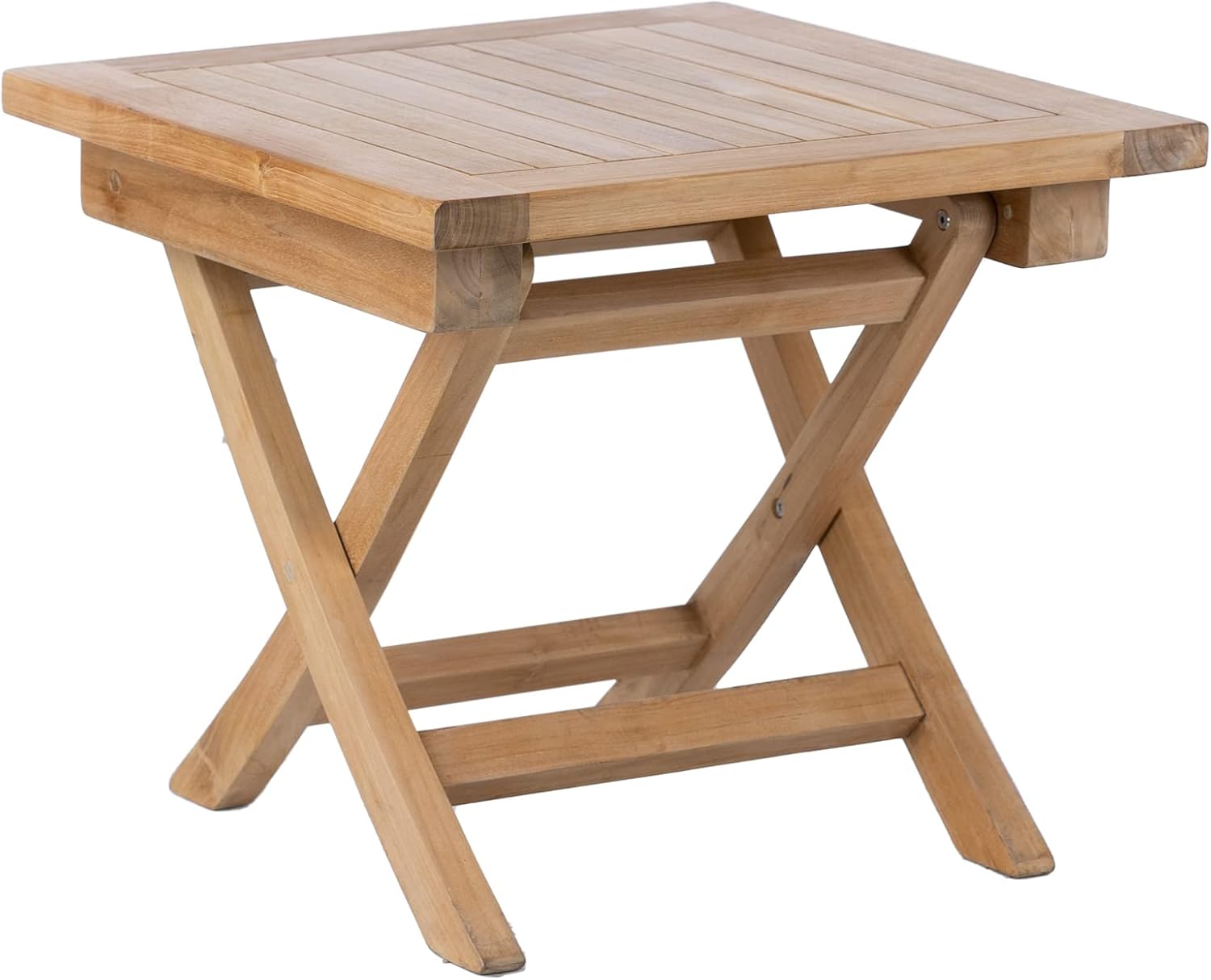 RRI Goods Teak Wood Square Outdoor Patio Coffee Table with Folding Legs-20"