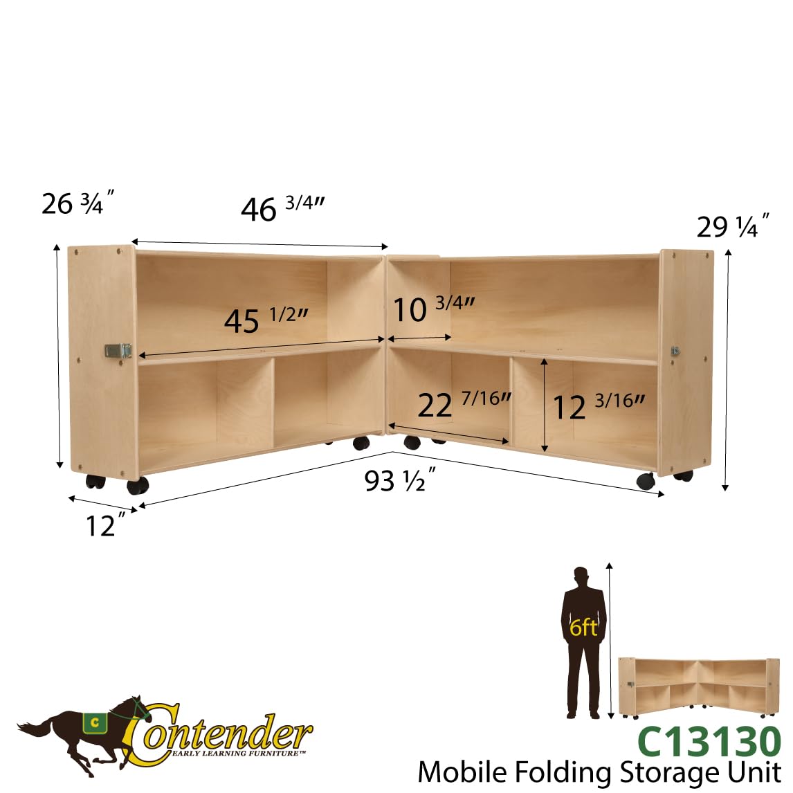 C13130 Mobile Folding Versatile Storage Unit, 28¾"H