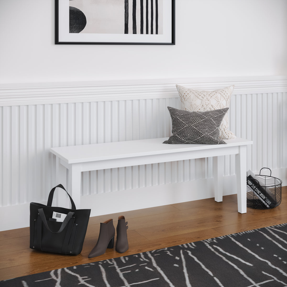 48" Solid Wood Dining & Entryway Bench