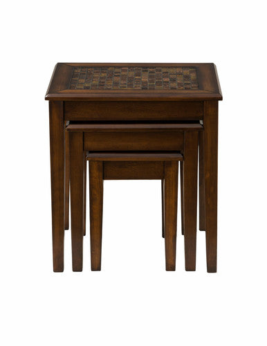Ornate Nesting Tables with Mosaic Tile Inlay (Set of 3)