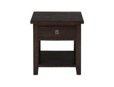 Lagoon Distressed Rustic Solid Acacia Square End Table