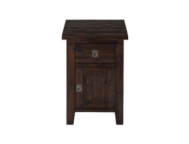Lagoon Rustic Solid Acacia Chairside End Table with Storage