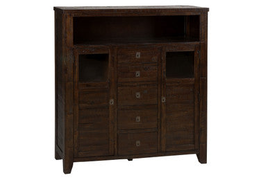 Lagoon Rustic Acacia Cabinet with Drawers and Glass Doors