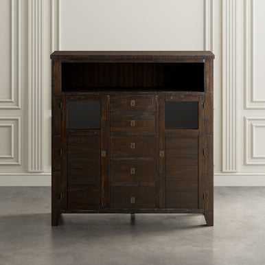 Lagoon Rustic Acacia Cabinet with Drawers and Glass Doors