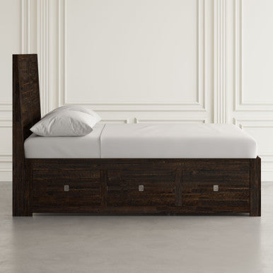 Lagoon Distressed Rustic Acacia Queen Storage Bed