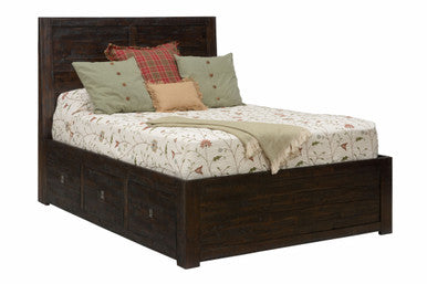 Lagoon Distressed Rustic Acacia Queen Storage Bed