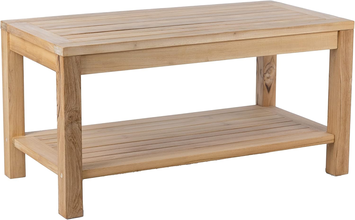 RRI Goods Teakwood Rectangular Patio Coffee Table With Storage