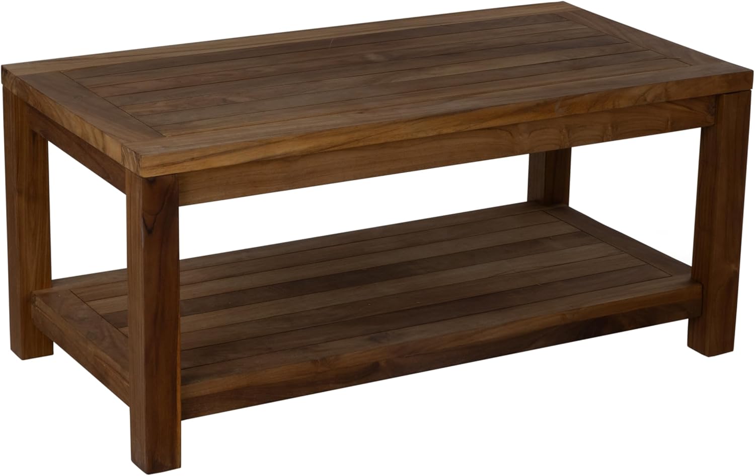 RRI Goods Teakwood Rectangular Patio Coffee Table With Storage