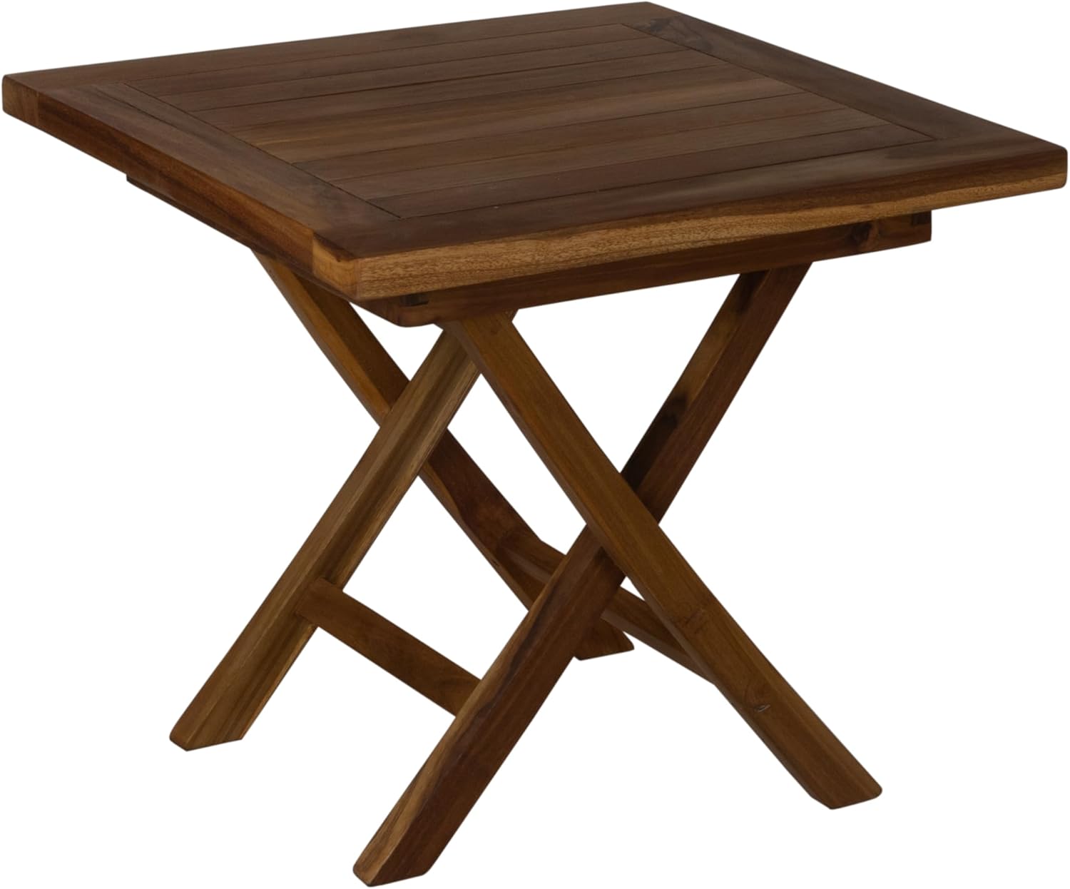 RRI Goods Teak Wood Square Outdoor Patio Coffee Table with Folding Legs-20"
