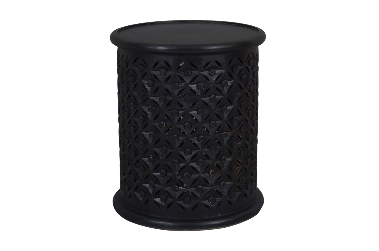 Decker - Hand Carved Rustic Mango Wood End Table