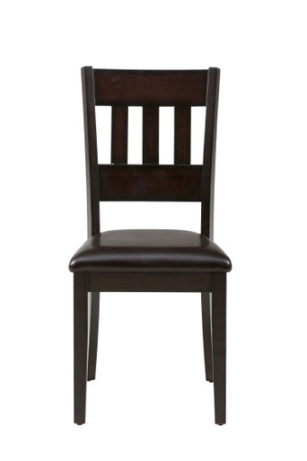 Dark Rustic Prairie 5-Piece Dining Set with Faux Leather Chairs