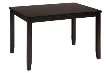 Dark Rustic Prairie 5-Piece Dining Set with Faux Leather Chairs