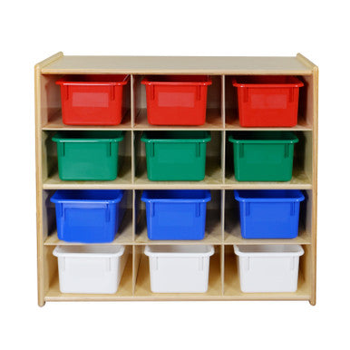 Contender 12-Cubby Storage Unit with Colorful Bins- RTA