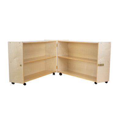 RRI Goods Montessori Birch Wood Folding Bookcase with Casters