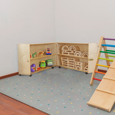 RRI Goods Montessori Birch Wood Folding Bookcase with Casters