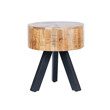 Round Mango Wood Side Table