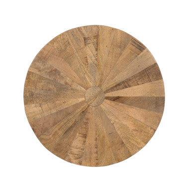 Round Mango Wood Side Table