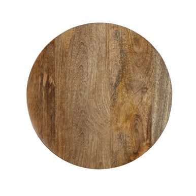 Mango Wood Side Accent Table with Patchwork Tile Pattern