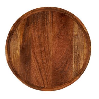 Round Mango Wood Coffee Table ‚Äì 27.5‚Äù Accent Table with Rimmed Top