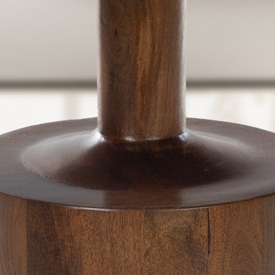 Round Mango Wood Coffee Table ‚Äì 27.5‚Äù Accent Table with Rimmed Top