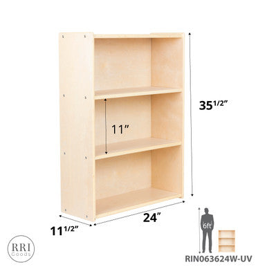 RRI Goods Montessori Birch Wood Folding Bookcase with Casters
