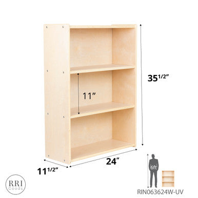 RRI Goods Montessori Birch Wood Folding Bookcase with Casters