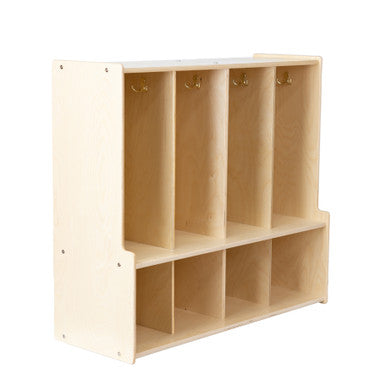 4-Section Coat Locker with Bench & Cubby Storage