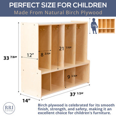 4-Section Coat Locker with Bench & Cubby Storage