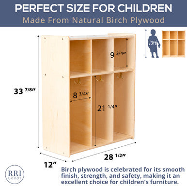 3-Section Classroom Coat Locker and Backpack Hanger