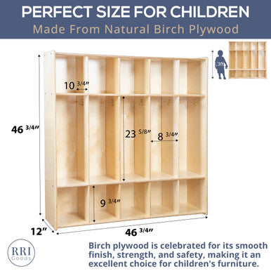 RRI Goods 5 Section Montessori Coat Locker