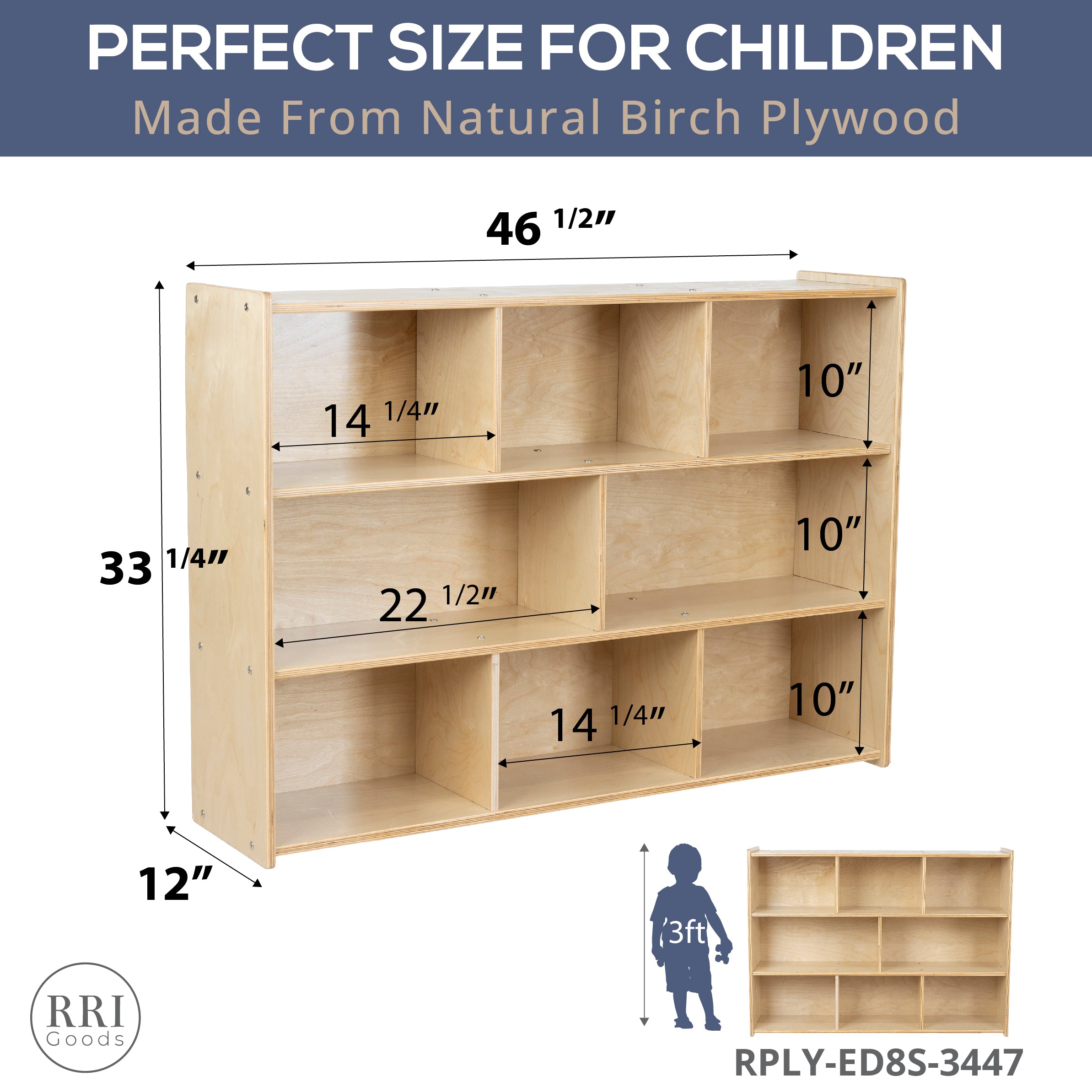RRI Goods 8 Cubby Storage Unit- 34"H