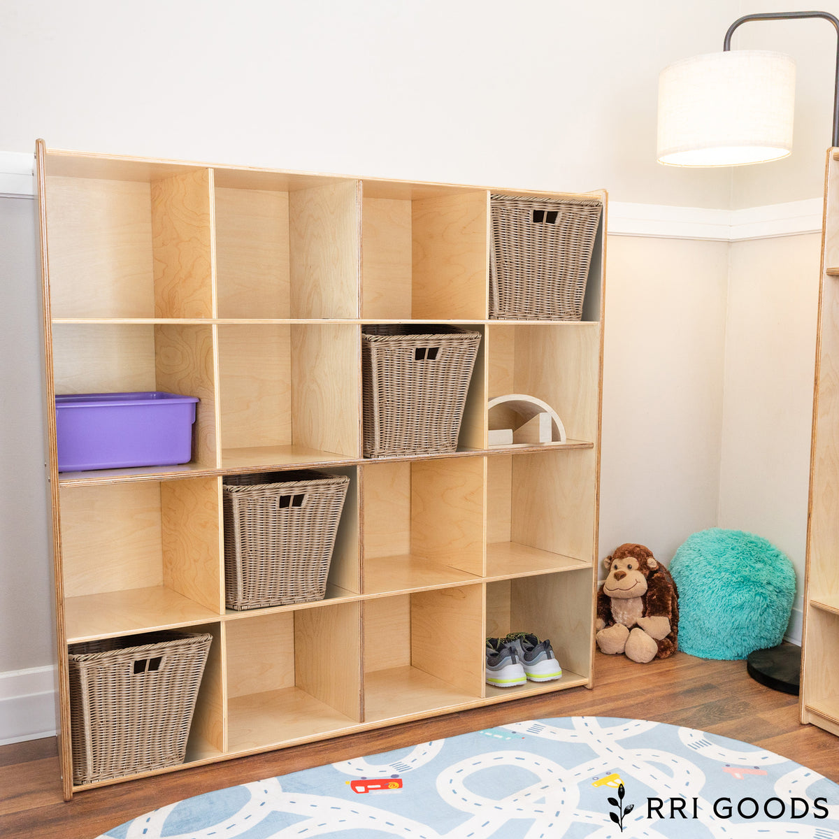 16-Cubby Kids Storage Cabinet – Fully Assembled Toy & Classroom Organizer
