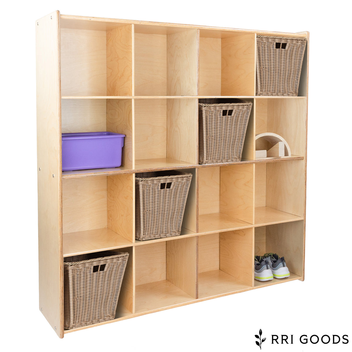 16-Cubby Kids Storage Cabinet – Toy & Classroom Organizer, Ready to Assemble