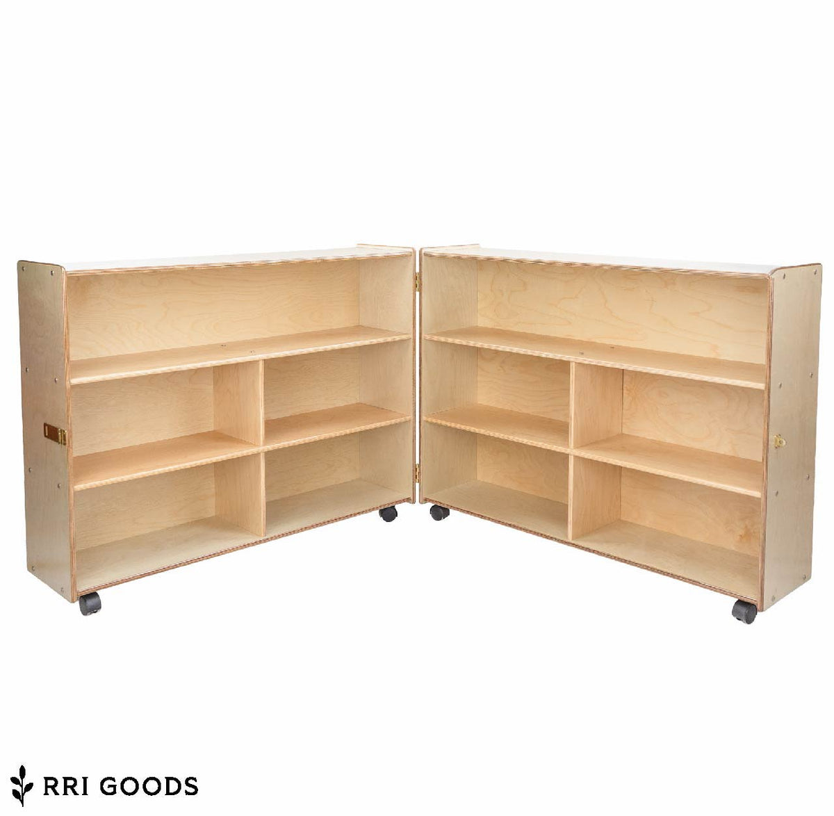 Mobile Folding Storage Cabinet – Classroom Storage Unit with Casters, Fully Assembled