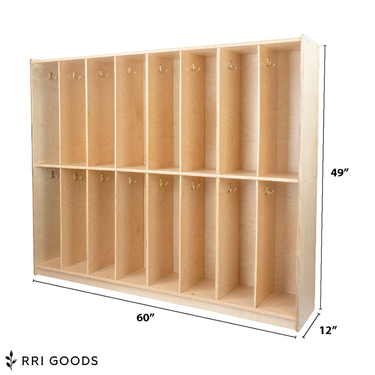 16-Section Kids Locker Storage Cabinet – School Locker with Hooks, Ready to Assemble