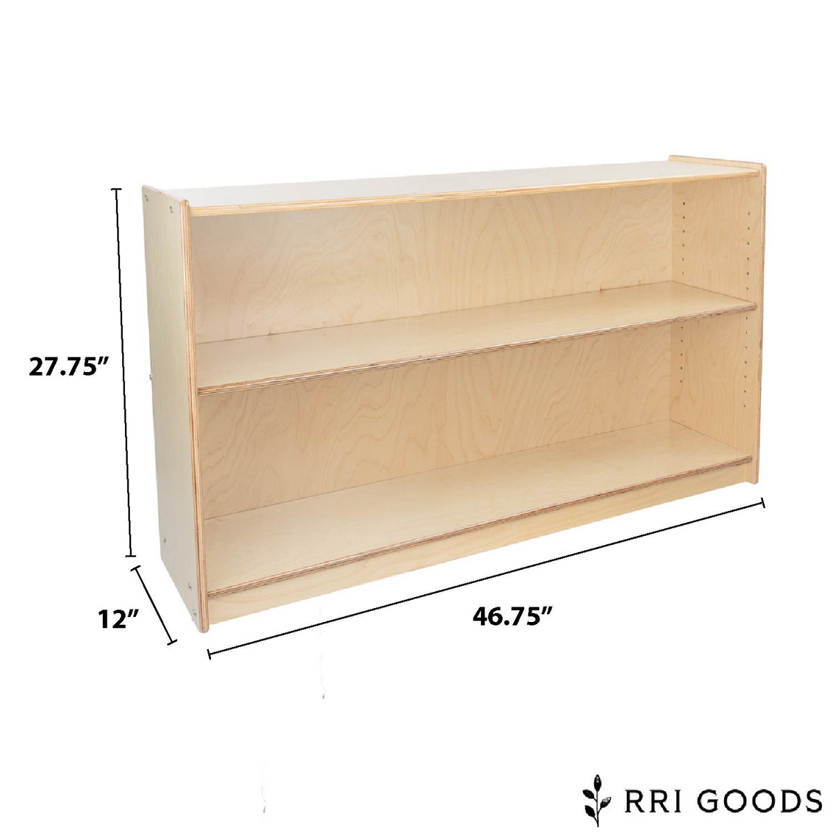 Adjustable Open Shelf Storage Cabinet – Fully Assembled Birch Plywood Classroom Organizer