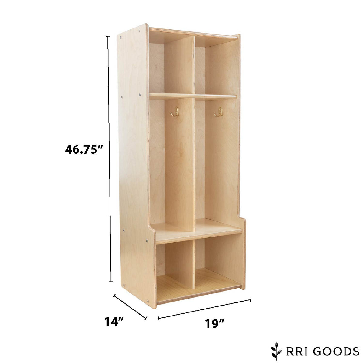 Kids Locker with Bench – Fully Assembled 2-Section Storage Locker