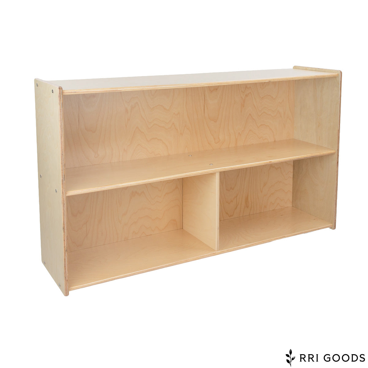 Low Open Shelf Storage Cabinet – Fully Assembled Birch Plywood Classroom Organizer