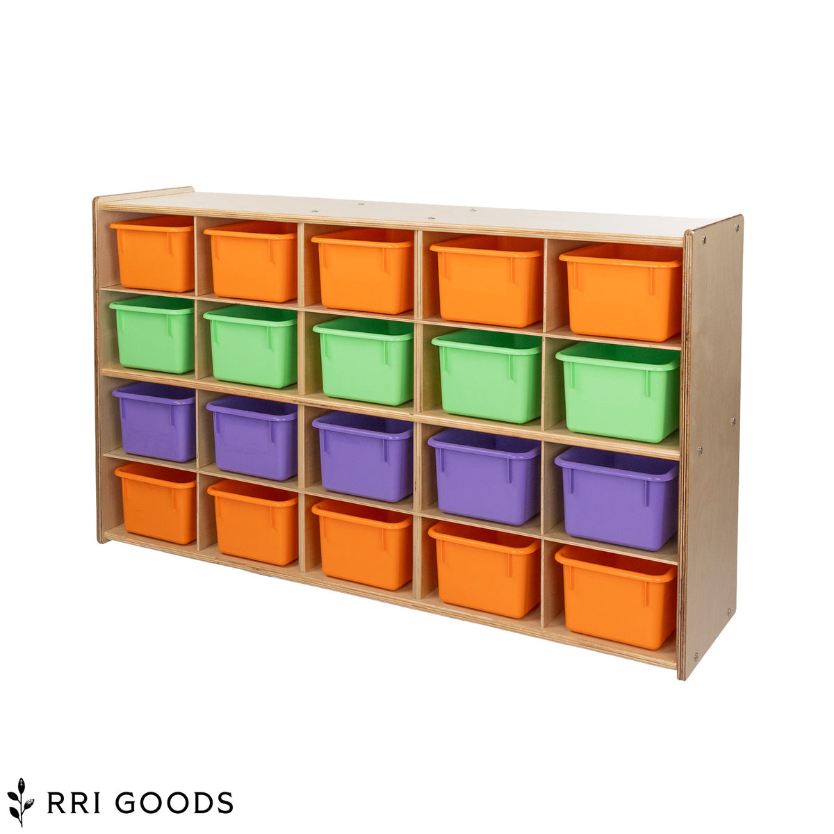 20-Cubby Storage Cabinet – Fully Assembled Kids Organizer with Pastel Trays
